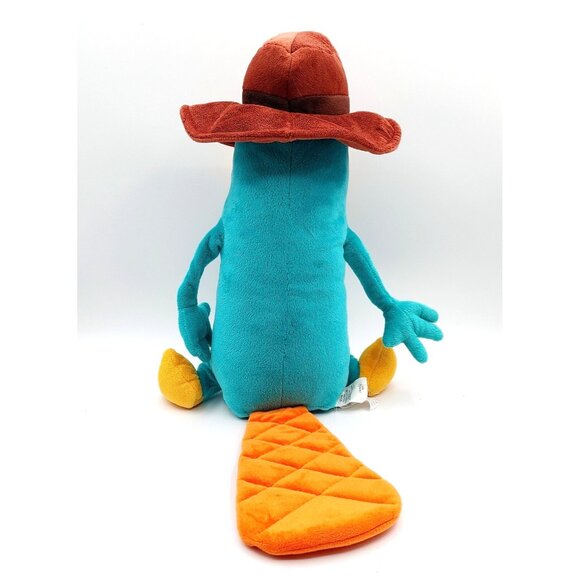 Phineas & Ferb Plush Perry Platypus 16" Disney Store Agent P Detective Brown Hat - Picture 3 of 4
